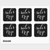 Sticker Carré Vente noir et blanc Voyage mignon Calligraphie mod (Feuille)