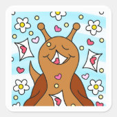 Sticker Carré Véntines d'escargot mignonne Courrier du jour (Devant)