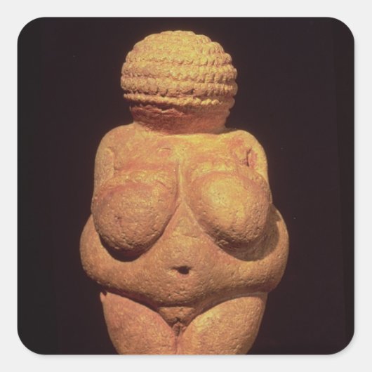 Sticker Carré Vénus de Willendorf, Symbole de fertilité (Devant)