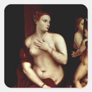 Sticker Carré Vénus devant le miroir