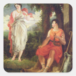 Sticker Carré Vénus et Anchises, 1826 (huile sur la toile)