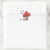 Sticker Carré Ver de terre sous un champignon (Sac)