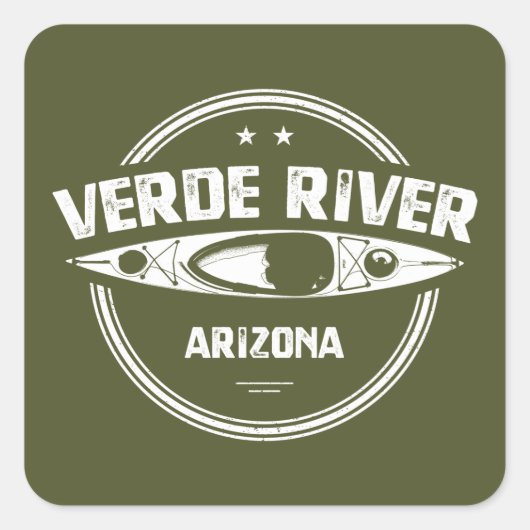 Sticker Carré Verde River Arizona Kayak (Devant)