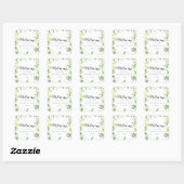 Sticker Carré Verdure Botanique Foliage Mariage Bienvenue (Feuille)