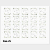Sticker Carré Verdure et or | Bienvenue Mariage (Feuille)