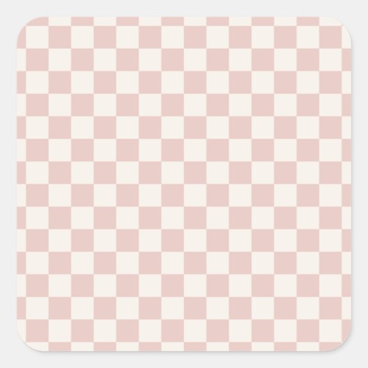 Sticker Carré Vérifier Pale Beige À damiers Motif Checkboard (Devant)