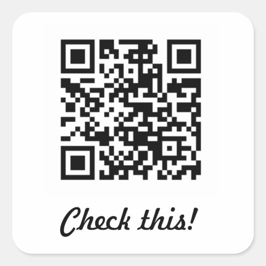 Sticker Carré Vérifiez ce code de QR (Devant)
