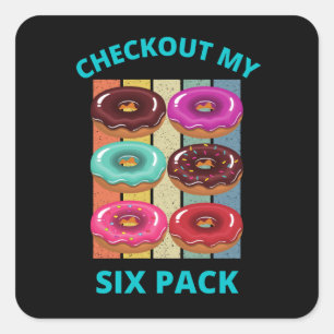 STICKER CARRÉ VÉRIFIEZ MES SIX DONUTS PACK