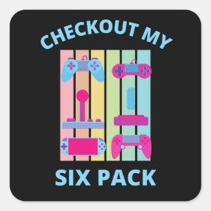 STICKER CARRÉ VÉRIFIEZ MON SIX PACK