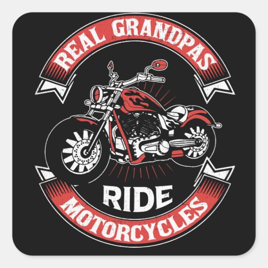 Sticker Carré Véritable Grandpas moto (Devant)
