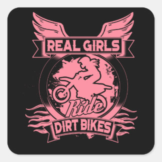 Sticker Carré Véritables Filles Ride Dirt Vélos Pour Femmes Moto