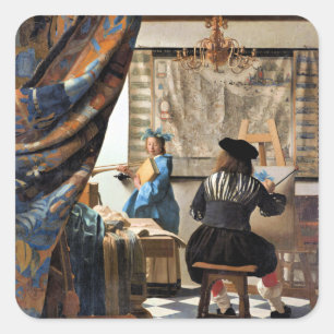 Sticker Carré Vermeer - L'Art de la Peinture