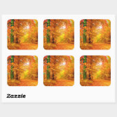 Sticker Carré Vermont Autumn Nature Paysage (Feuille)