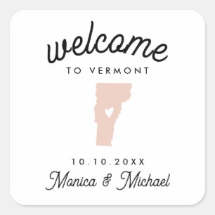 Sticker Carré VERMONT Destination Mariage N'IMPORTE QUELLE COULE