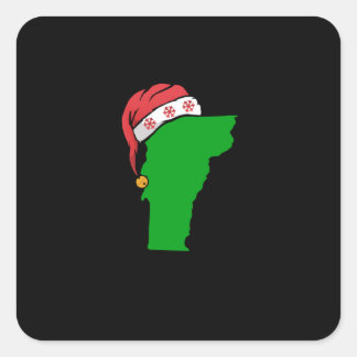 Sticker Carré Vermont Noël mignon cadeau de Noël Vert US
