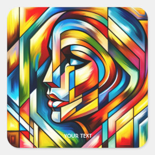 Sticker Carré Verre Abstrait Imaginaire