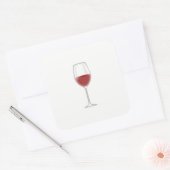 Sticker Carré Verre de vin (Enveloppe)