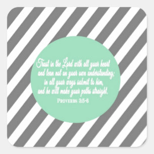 Sticker Carré Vers religieux de bible de style moderne de 3:5 de