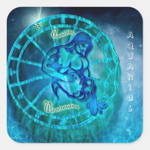 Sticker Carré Verseau l'horoscope de porteur de l'eau