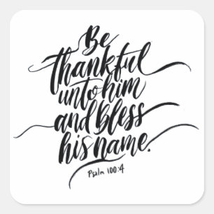 Sticker Carré Verset biblique du jour de Thanksgiving : Psaume 1