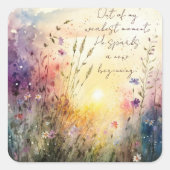 Sticker Carré Verset Fleur sauvage couleur Christian (Devant)