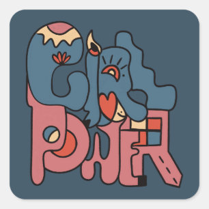 Sticker Carré Version Fille Power Dark