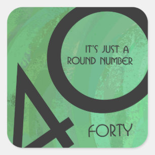 Sticker Carré Vert 40 Décennie Anniversaire