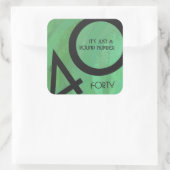 Sticker Carré Vert 40 Décennie Anniversaire (Sac)