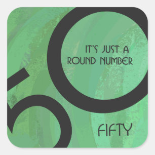 Sticker Carré Vert 50 Décennie Anniversaire