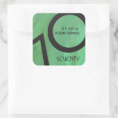 Sticker Carré Vert 70 Décennie Anniversaire (Sac)
