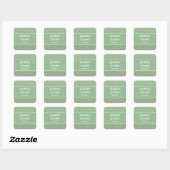 Sticker Carré Vert avec rose Pois mariage Faveur (Feuille)