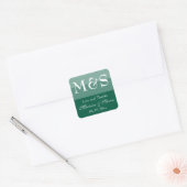Sticker Carré Vert émeraude simple moderne chic écriture mariage (Enveloppe)
