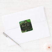 Sticker Carré Vert et or Parties scintillant  Agate Sweet sixtee (Enveloppe)