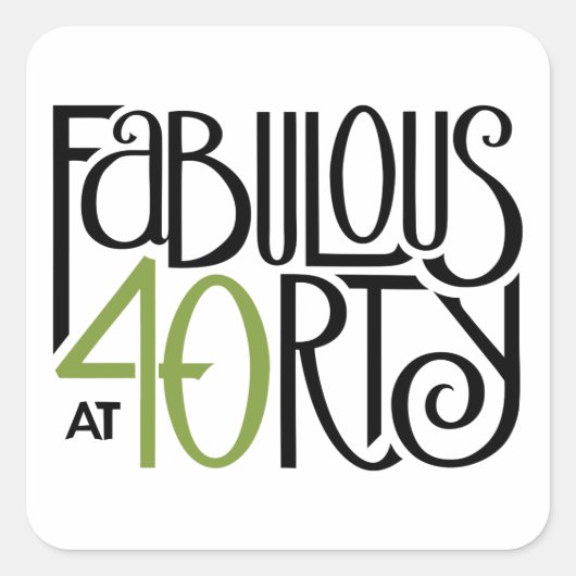 Sticker Carré vert fabuleux 40 (Devant)