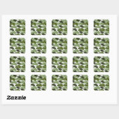 Sticker Carré Vert feuille de monstère tropicale (Feuille)