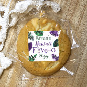 Sticker Carré Vert, feuilles de prune violettes Hawaii 5-0 50e a