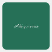 Sticker Carré Vert foncé avec texte blanc, (Devant)