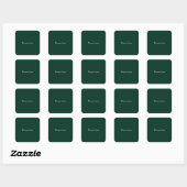 Sticker Carré Vert foncé Élégant Casual Propre Nom Écriture manu (Feuille)