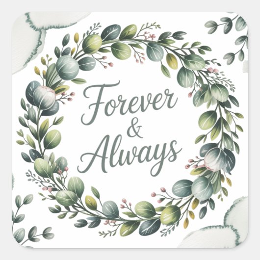 Sticker Carré Vert Menthe et Vert Sauge Eucalyptus (Devant)