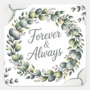 Sticker Carré Vert Menthe & Vert Sauge Eucalyptus