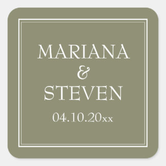 Sticker Carré vert minimaliste à la frontière mode