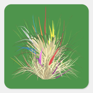 Sticker Carré Vert naturel avec un look nature