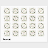 Sticker Carré Vert or Elégant Aquarelle Boho Mariage feuille (Feuille)