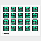 Sticker Carré Vert Oui Je Sens Comme Un Cheval (Feuille)
