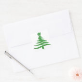 Sticker Carré Vert sapin de Noël (Enveloppe)