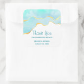 Sticker Carré Vert tropical paisible avec Mariage frontière or (Sac)