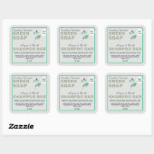 Sticker Carré vert Vegan Soap Shampoo Bar (Feuille)