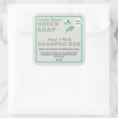 Sticker Carré vert Vegan Soap Shampoo Bar (Sac)