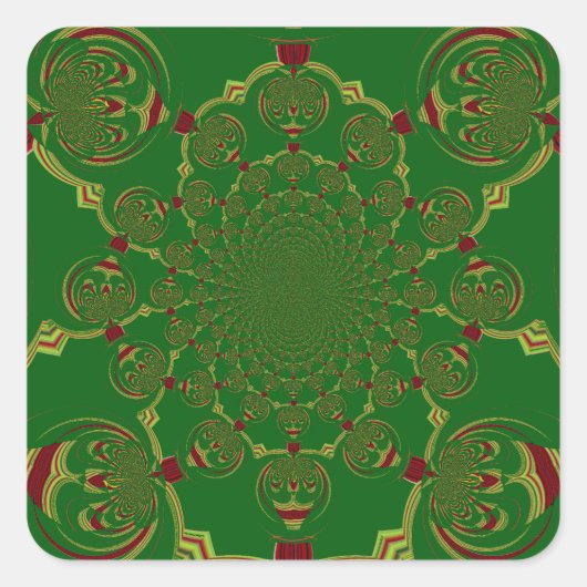 Sticker Carré Vert vintage (Devant)