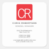 Sticker Carré Vertical Red Stripe White Professional Plain (Devant)